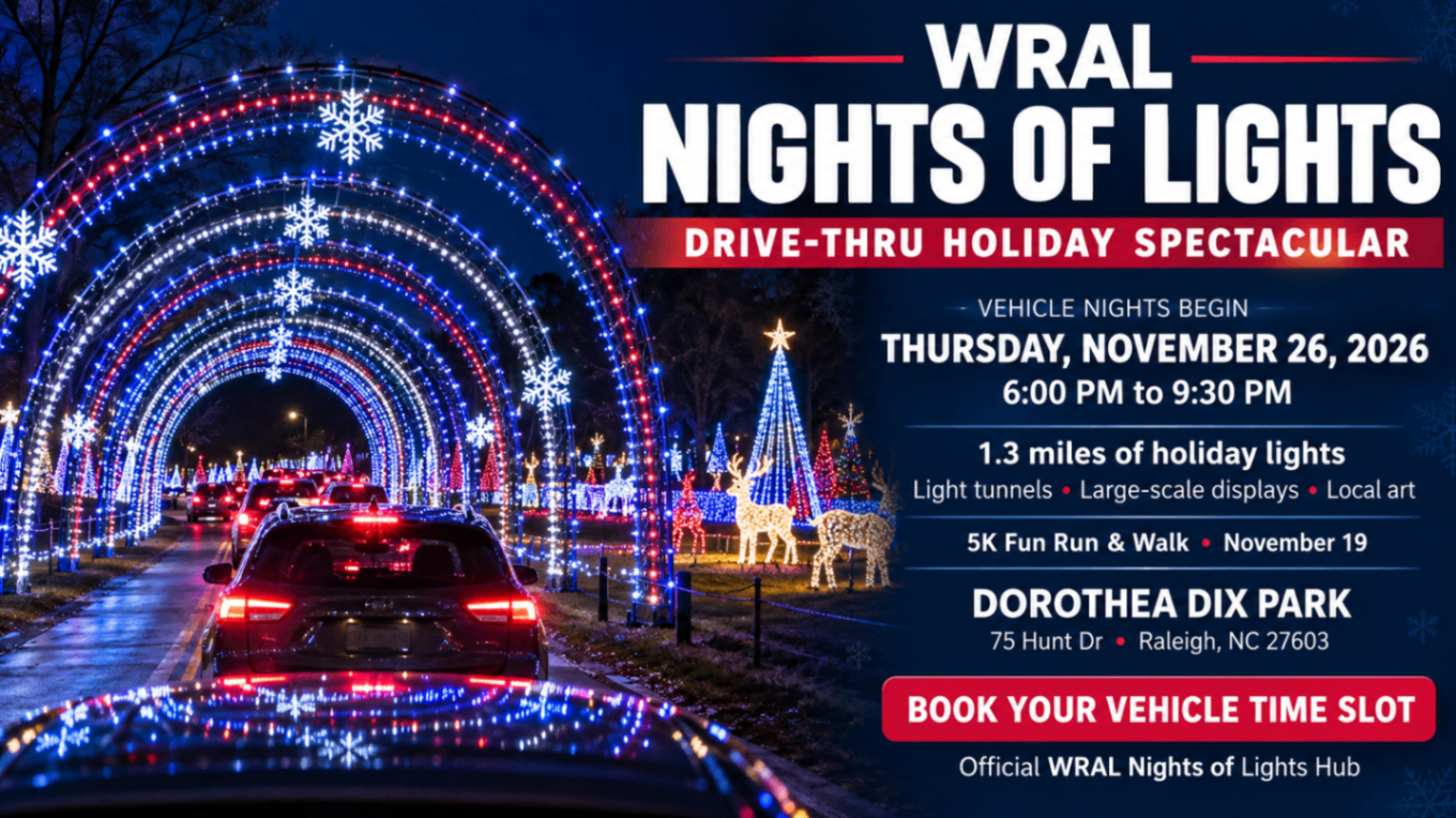 WRAL Nights of Lights Drive-Thru Holiday Spectacular